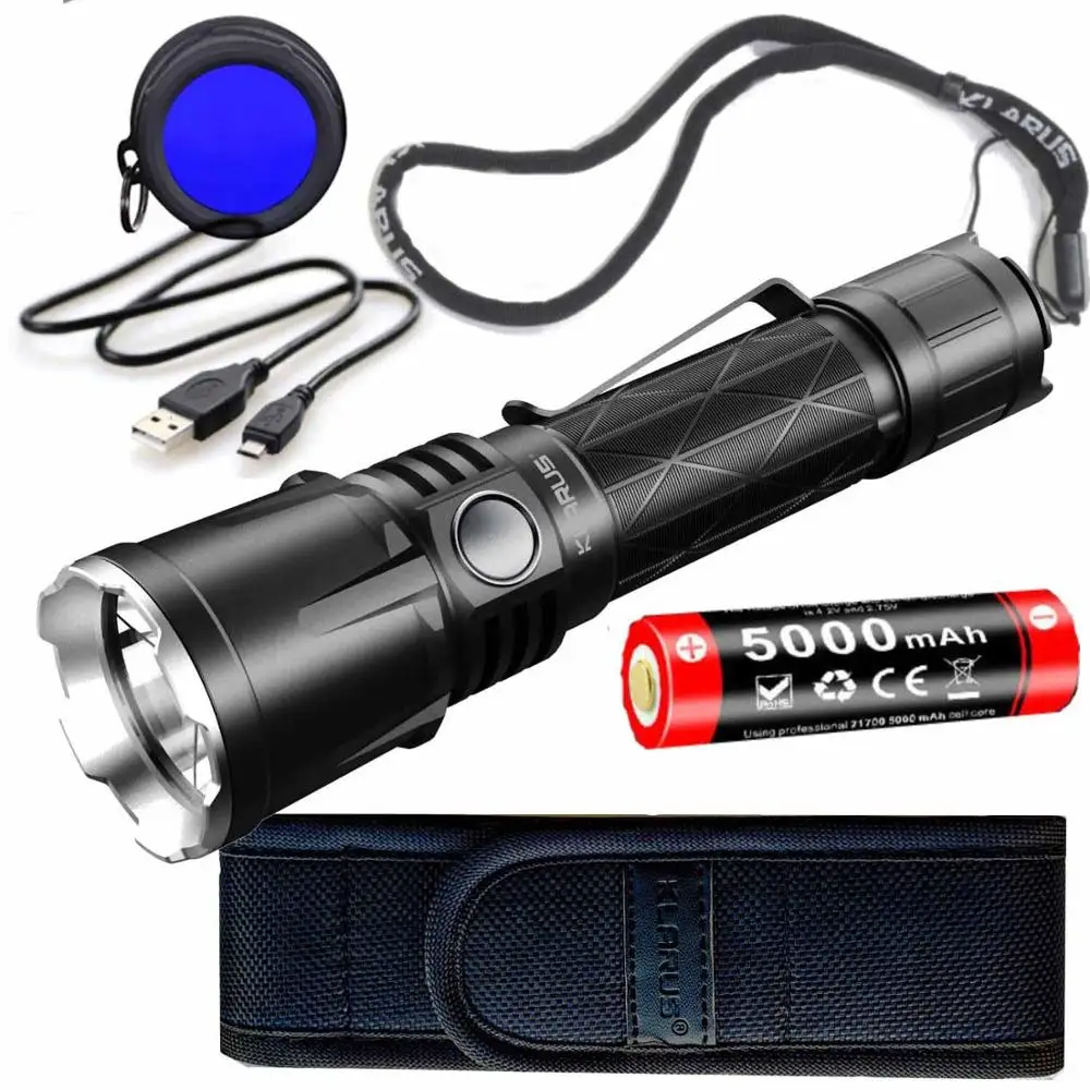 KLARUS XT21X CREE XHP70.2 P2 светодиодный 4000 люмен 7 режимов Тактический фонарик Micro USB 2A 5000 мАч
