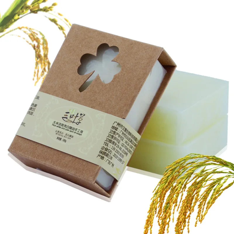 

100g Pure Natural Rice Milk Essential Handmade Soap Delicate Skin Whitening Plant Extract Facial Soap Free Shiping