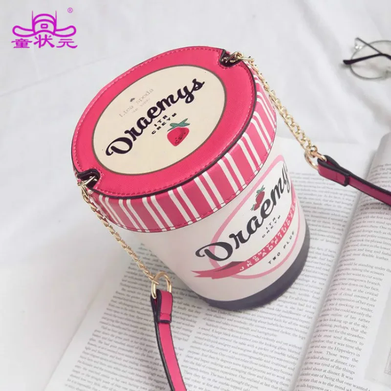 

2017 Summer Women New Creative Fresh Personalized Strawberry Ice Cream Bag Mini Handbag