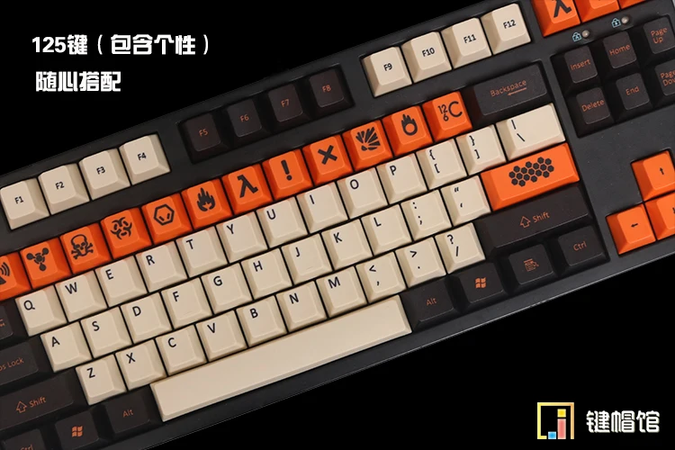 

Dye sub 125 keycap cherry height PBT for mechanical keyboard carbon keycaps dyesub for game keyboard dye sublimation thick cap