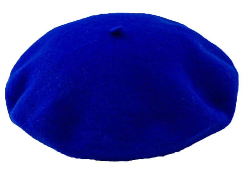 Douchow/Детские береты для девочек и мальчиков, детские шерстяные шапки года, однотонные зимние шапки белого и темно-синего цвета, плоская шапка
