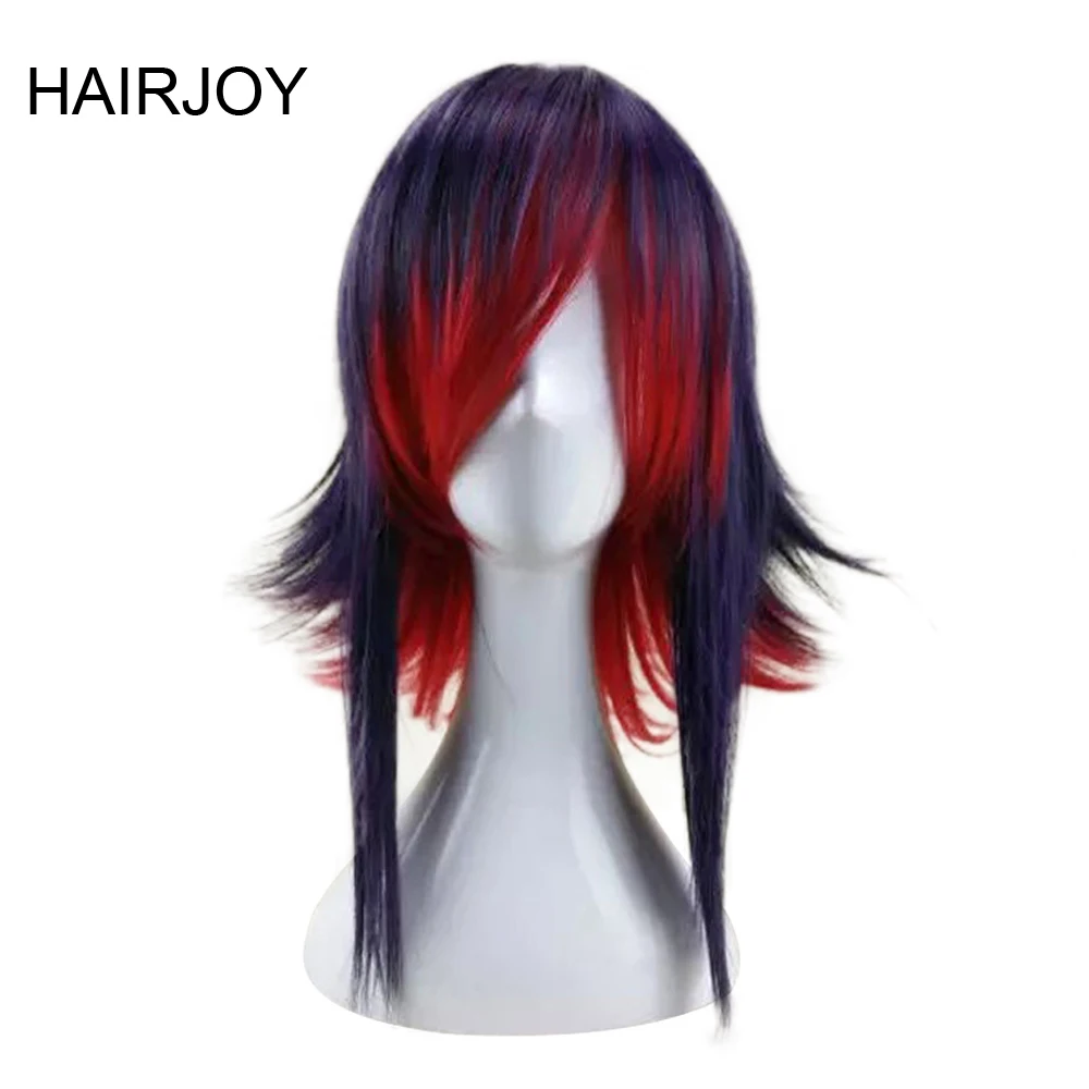 Парик для косплея HAIRJOY Синтетические прямые волосы фиолетового синего красного