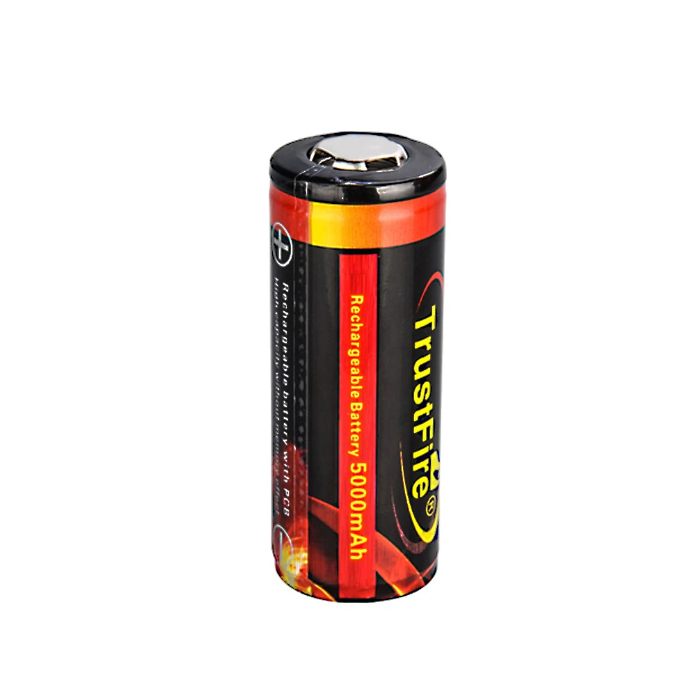 Подлинная оригинальная Trustfire 26650 защищенная 5000mAh 3,7 V литий-ионная аккумуляторная батарея 2 шт./лот