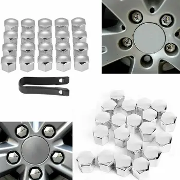 

20Pcs Car Wheel Nut Caps Auto Hub Screw Cover Bolt Rims Exterior Decoration Special Socket Protection Dust 17mm & Removal Tool