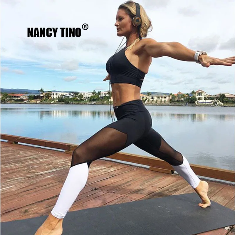 Женские Штаны Для Йоги NANCY TINO быстросохнущие Эластичные Обтягивающие Брюки с
