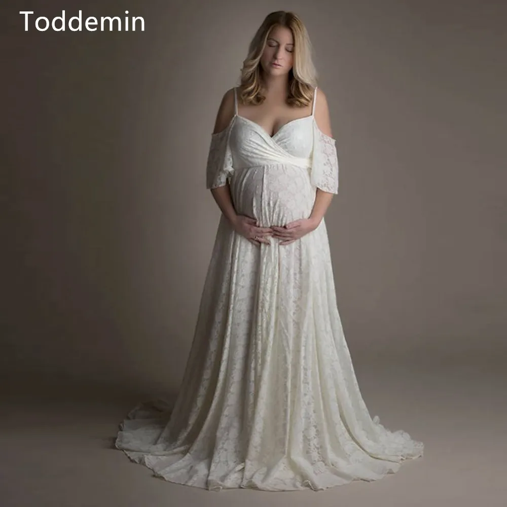 

Maternity Dress Maternity Photography Props White Lace Sexy Maxi Dress Elegant Pregnancy Photo Shoot Women Maternity Lace Dress