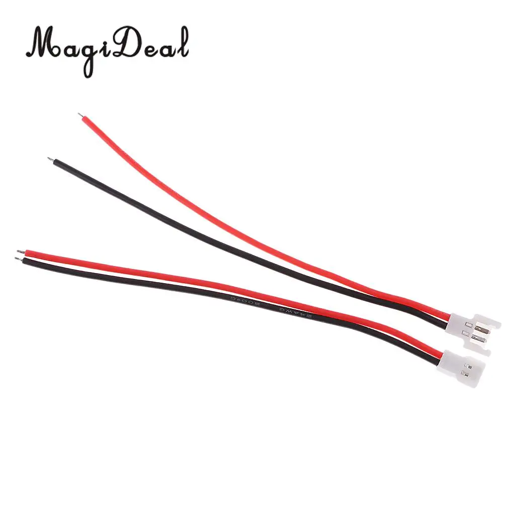 MagiDeal 5Pairs/Lot White 51005 2 Pin Connector Plug Male&Female with 100mm Wire Cable for Helicopter Airplance Boat Cars Parts
