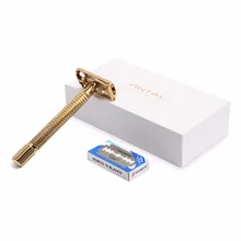 Мужские бритвы для бритья с длинной ручкой, Классическая Безопасная бритва с хромированной бабочкой, ручная двойная бритва