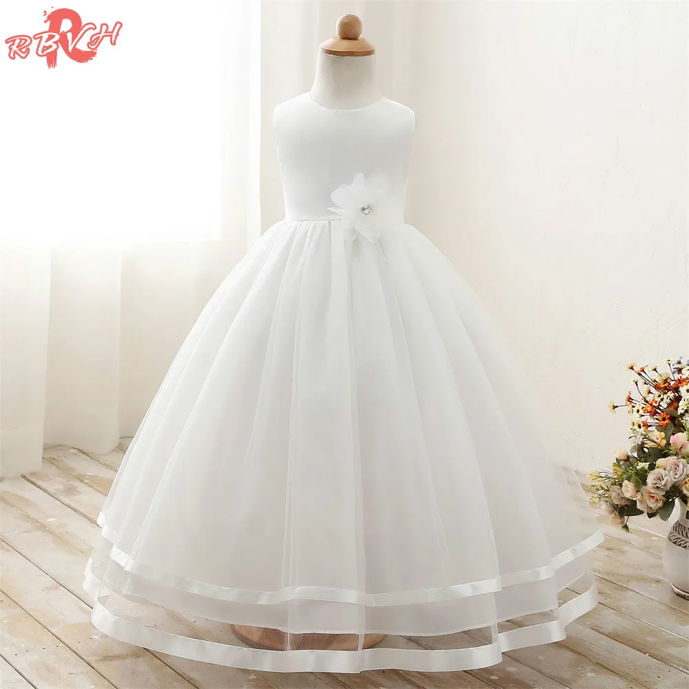 Aliexpress.com : Buy Elegant White Flower Girl Long