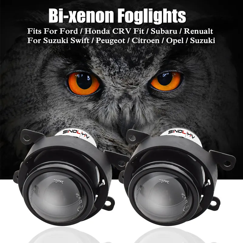 

For Ford/ Honda CRV Fit/ Subaru/ Renualt/Suzuki Swift Car HID Bi-xenon Fog Lights Projector Lens Driving Lamps Retrofit DIY H11