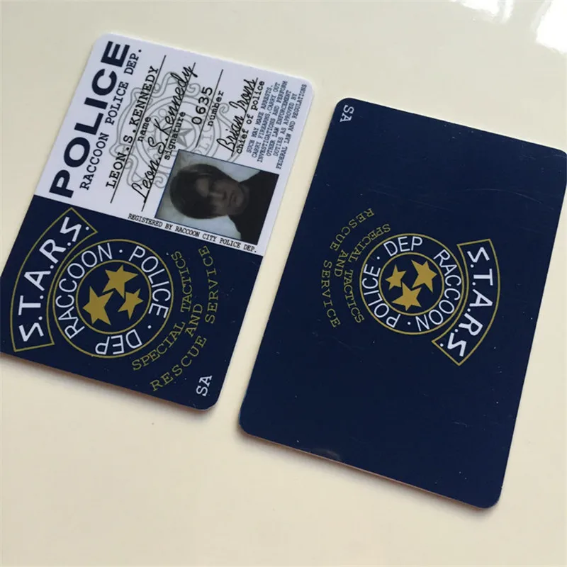 

Cosplay Stars RACCOON Police Dep Leon/Chris/Jill/Wesker PVC Card Police ID Cards Role Playing Cosplay Props Custom Made