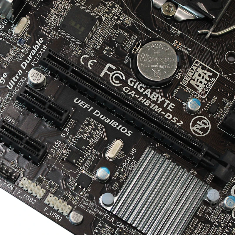 Gigabyte GA H81M DS2 материнская плата для Intel H81 DDR3 USB3.0 16GB LGA 1150 десктопная Б/у SATA