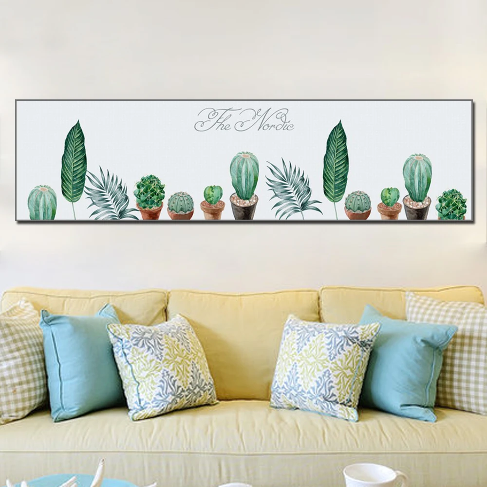 

Nordic Style Minimalist Canvas Painting And Botanical Leaves Canvas Living Room Decoration Mural Cactus Posters And Prints
