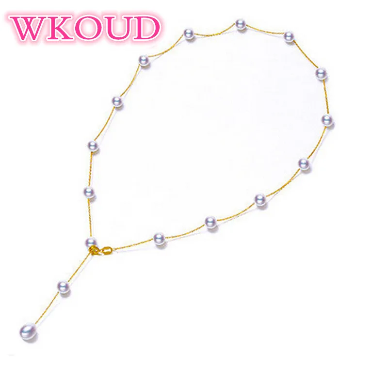 

Genuine Luxury 100% Sterling silver 100% natural nearround Pearl necklace wedding pearl necklace For women Free shipping