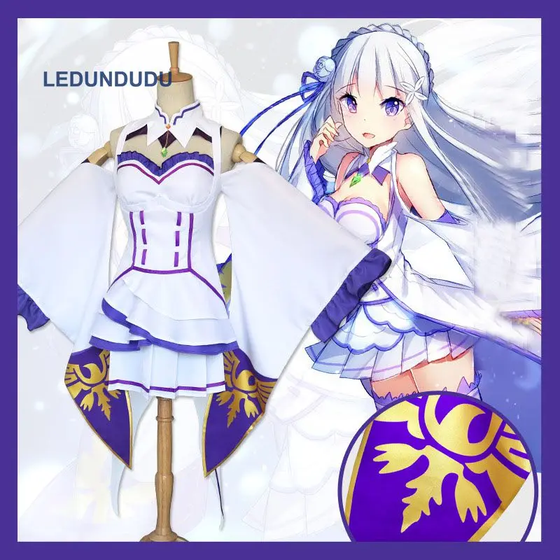 Костюм для косплевечерние Эмилии Re:zero Hajimeru Isekai Seikatsu Re Life In a другой мир| |