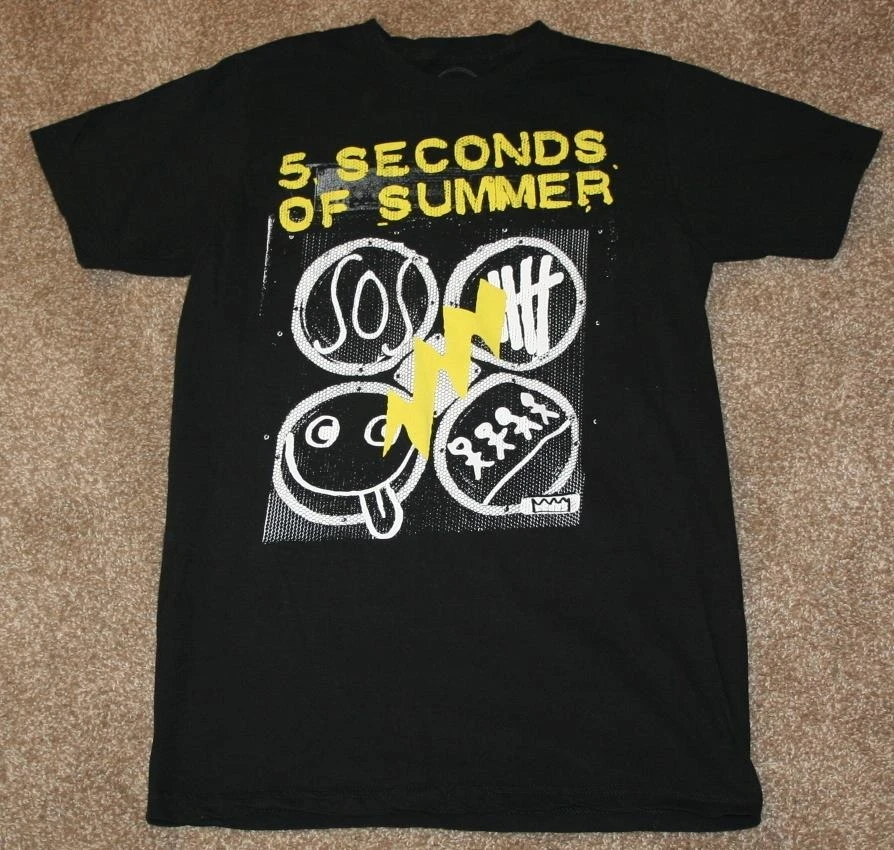 5 SECONDS OF SUMMER Medium Black T-Shirt Chest 35 5SOS Womens (3)