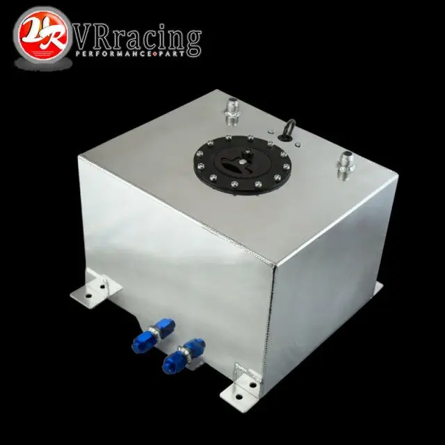 VR RACING 30L Aluminium Fuel Surge tank mirror polish Fuel cell with cap foam inside with