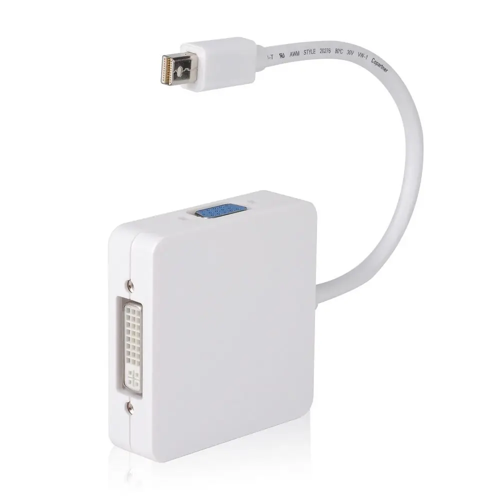 3 в 1 Mini displayport DP Thunderbolt to DVI VGA HDMI адаптер Кабель Для iMac Mac Pro Air Book|dvi vga|adapter cableconverter