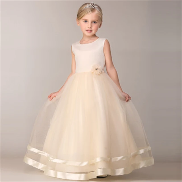 2017 vestidos de moda para niñas, Vestido de fiesta Beige para niñas, de boda con lazo para niños, ropa Navidad para bebés, ropa para niños, Vestido _ - AliExpress Mobile