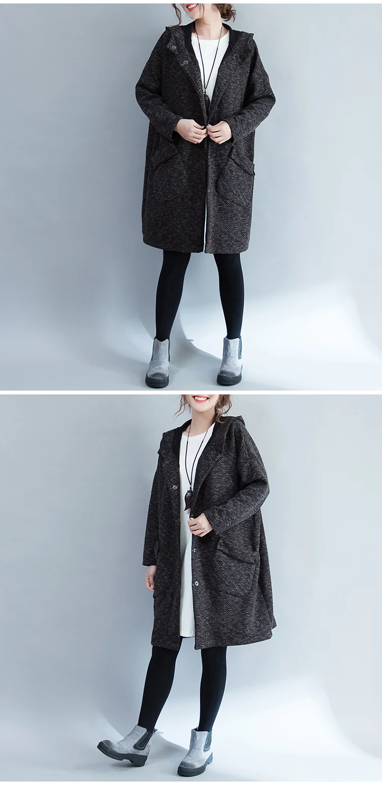 Осенне-зимняя куртка женская плюс размер с капюшоном длинное пальто утепленная Корейская хлопчатобумажная с мягкой набивкой парка больших размеров d свободные куртки