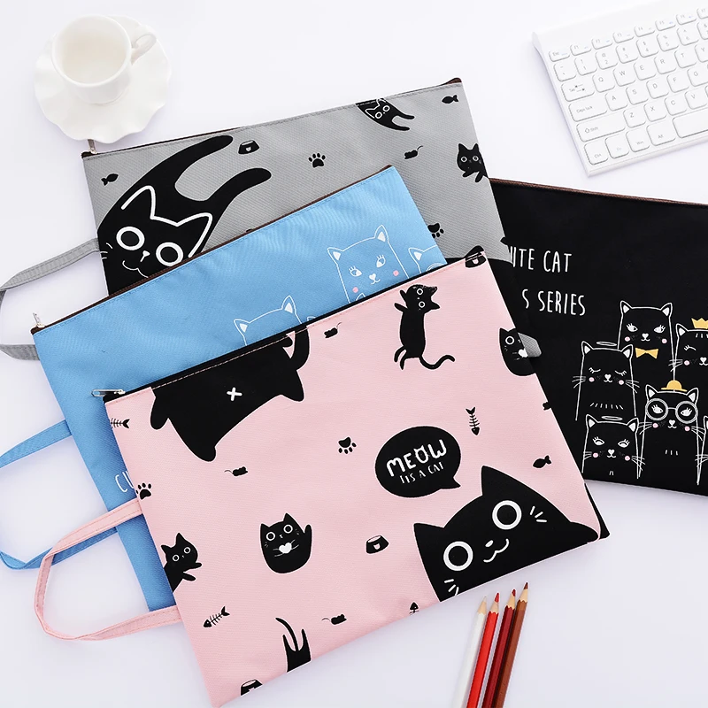 

MIRUI A4 Document File Bag Handle Creative Cute Oxford Cloth Student Stationery Bag Business Document Organizer Filing Products