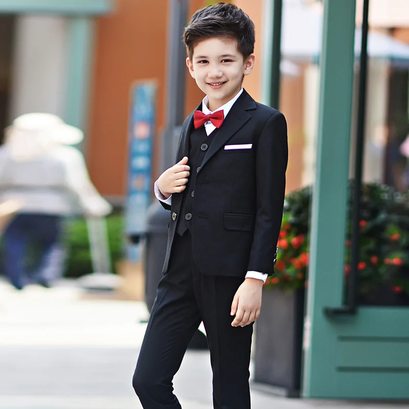 Kids Wedding Suits For Boys Wedding Clothes 4pcs Set Coat Pant
