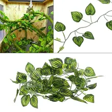Decoração de terrário de videira artificial, lagaros, plantas de descanso de camaleões