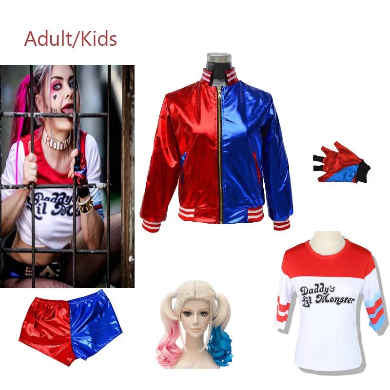 

Suicide Squad Harley Quinn Monster T Shirt 2016 Harley Quinn Cosplay Costume Women Tee