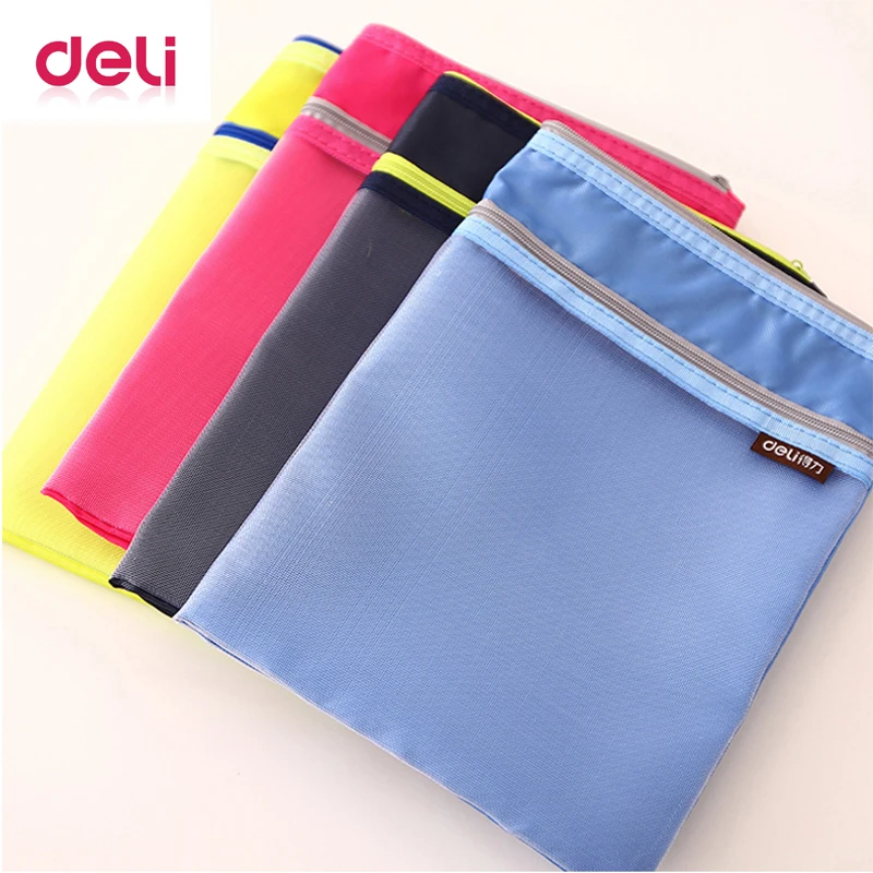 Deli A4 Size Soft Durable Double Layers Zipper File Folders Book Paper ...