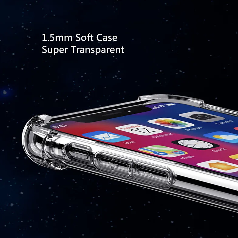 

Super Soft Phone Case for iPhone 6 6s 7 8 Plus Soft Transparent for iPhone X XR XS MAX Strong Corner Protection Phone Cover