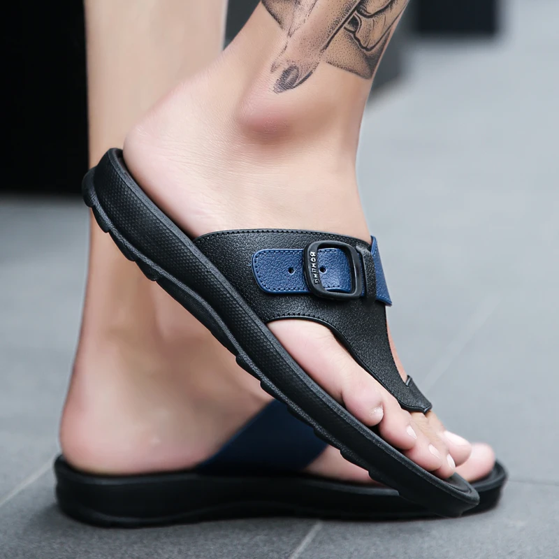Мужские пляжные сандалии летние сандалии-гладиаторы Для мужчин Уличная обувь в римском стиле мужская повседневная обувь Вьетнамки модные шлепанцы плоским плюс Размеры 46