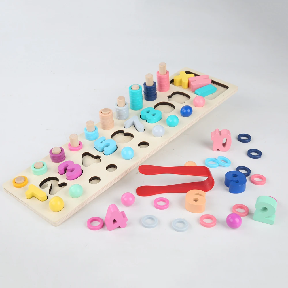  Preschool Wooden Montessori Toys Count Clip Beads Magnetic Fishing Game Baby Early Education Teachi - 33038821642