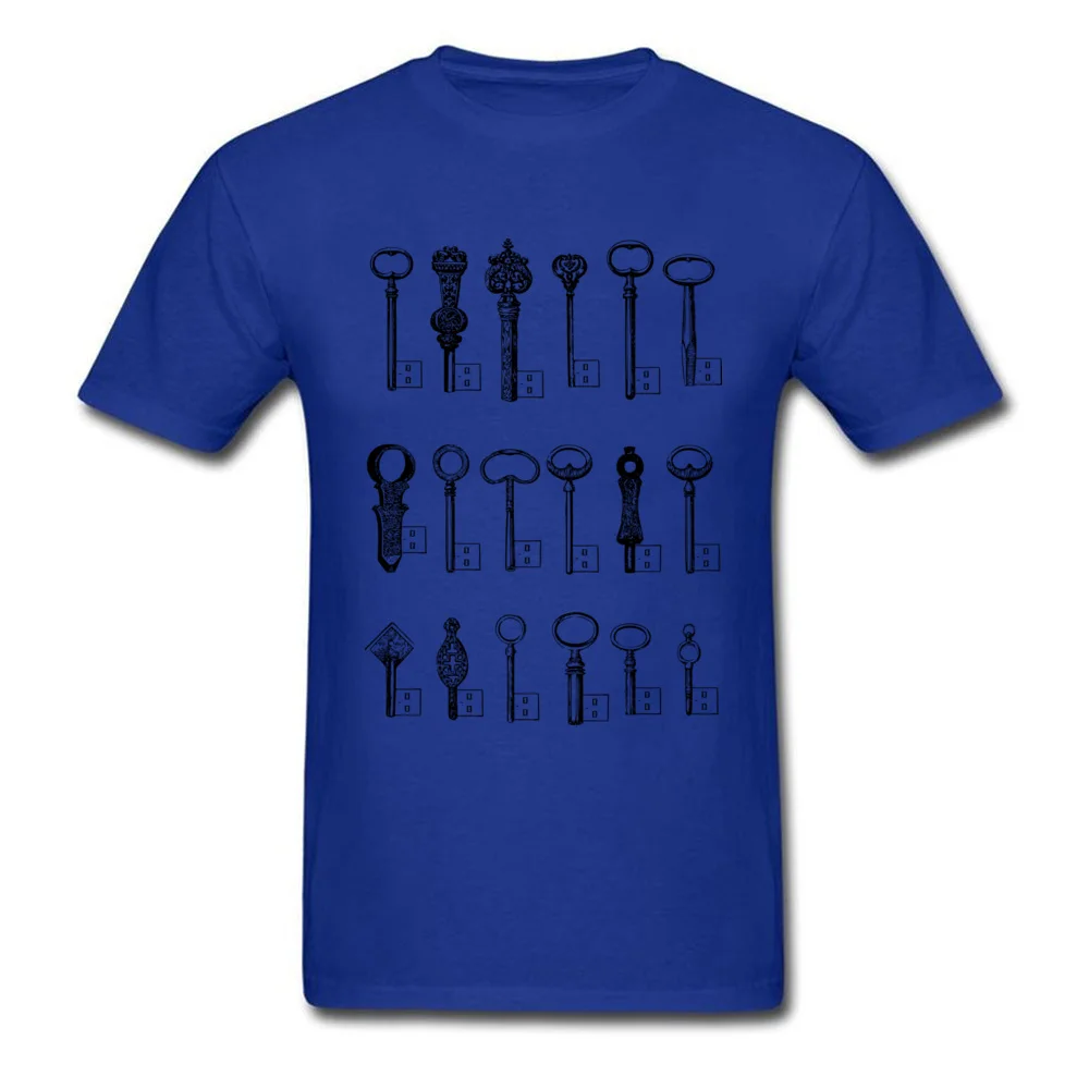 Customized Short Sleeve Tees Mother Day Round Collar 100% Cotton Men T-shirts Usb Keys Customized Top T-shirts Slim Fit Usb Keys blue
