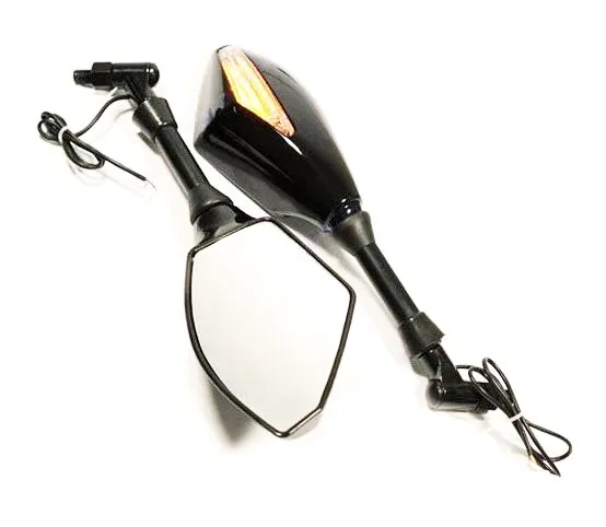 

2018 new arrive yellow turn signal side morror turning black carbon moto GP rear view long style