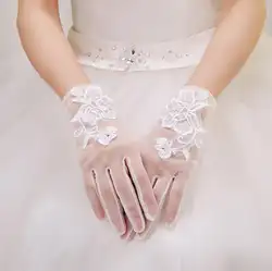 Женская элегантная сетчатая перчатка белого цвета с вышивкой Женская весенне-летняя Прозрачная Кружевная перчатка с солнцезащитным