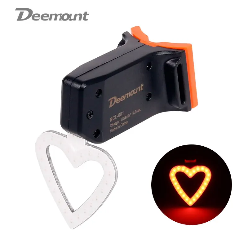 Горячее предложение, велосипедный задний светильник, визуальная Предупреждение льная лампа для велосипеда, круглая форма сердца, USB зарядка, велосипедный MTB задний фонарь для безопасности, COB светодиодный фонарь - Цвет: Heart Shape