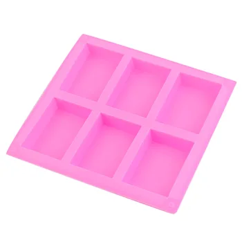 

Silicone Handmade Soap Mold 6 Holes Rectangular Pastry Molds Silicone Cake Bakeware Molds