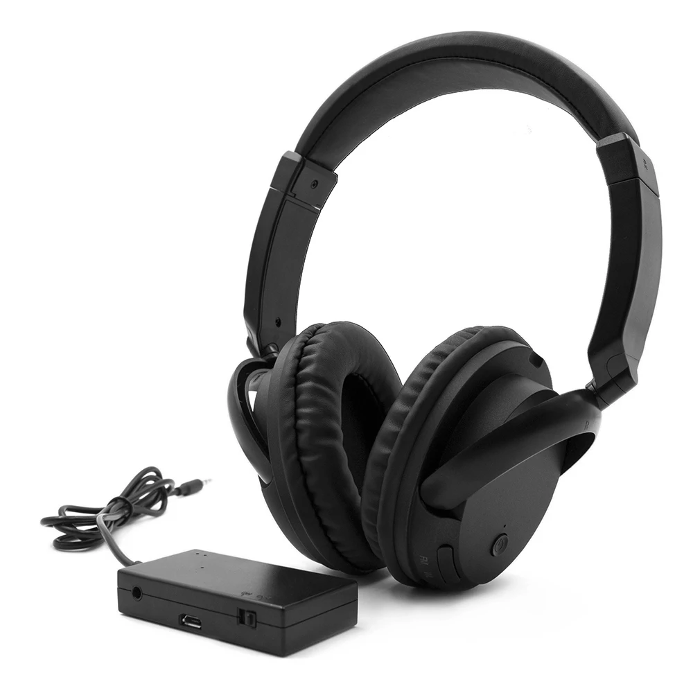 

Wireless Headphones Music Earphones Receiver AUX Transmitter 3.5mm & RCA Wired Headset w/ Mic Support FM Radio For TV PC Phones