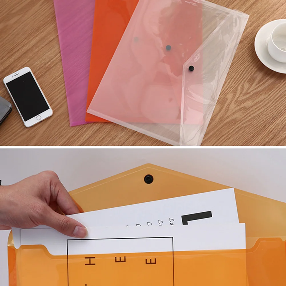Защелкивающаяся А4 прозрачная пластиковая трехмерная Сумка-файл для документов школьная офисная сумка для хранения