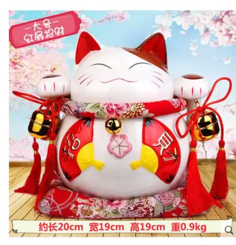 

A Lucky Cat ornaments cashier Japan large ceramic cat piggy piggy bank creative gift shop ornaments ceramic