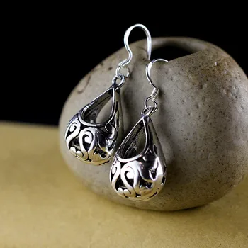 

S925 silver jewelry Chiang Mai folk style handmade lady Earrings
