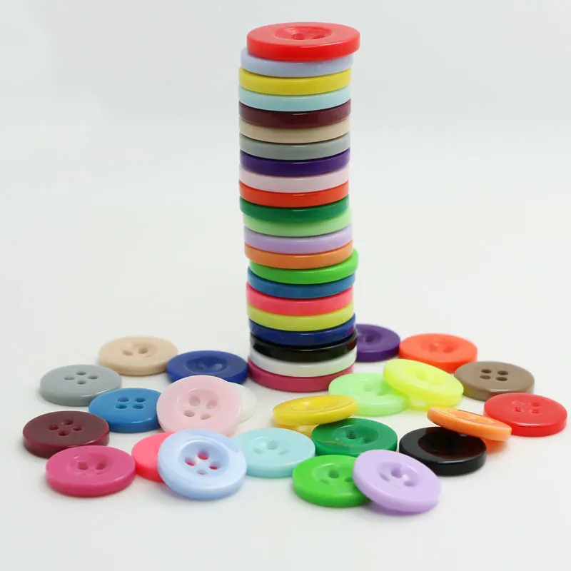 

100 Pcs Resin Round Buttons Sewing DIY Scrapbooking Decals for Kids Crafts Accessories JS23