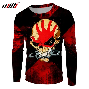 

UJWI Man Punk Rock Sweatshirt 3D Printed Handprint Skulls Pullover Big Size Harajuku Mens Streetwear Free Shipping