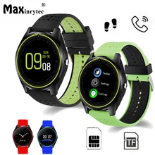 Смарт-часы с Bluetooth, умные V9 микро сим-карты с Камера шагомер Здоровье Спорт MP3 музыкальные часы, умные часы для Android IOS suppport