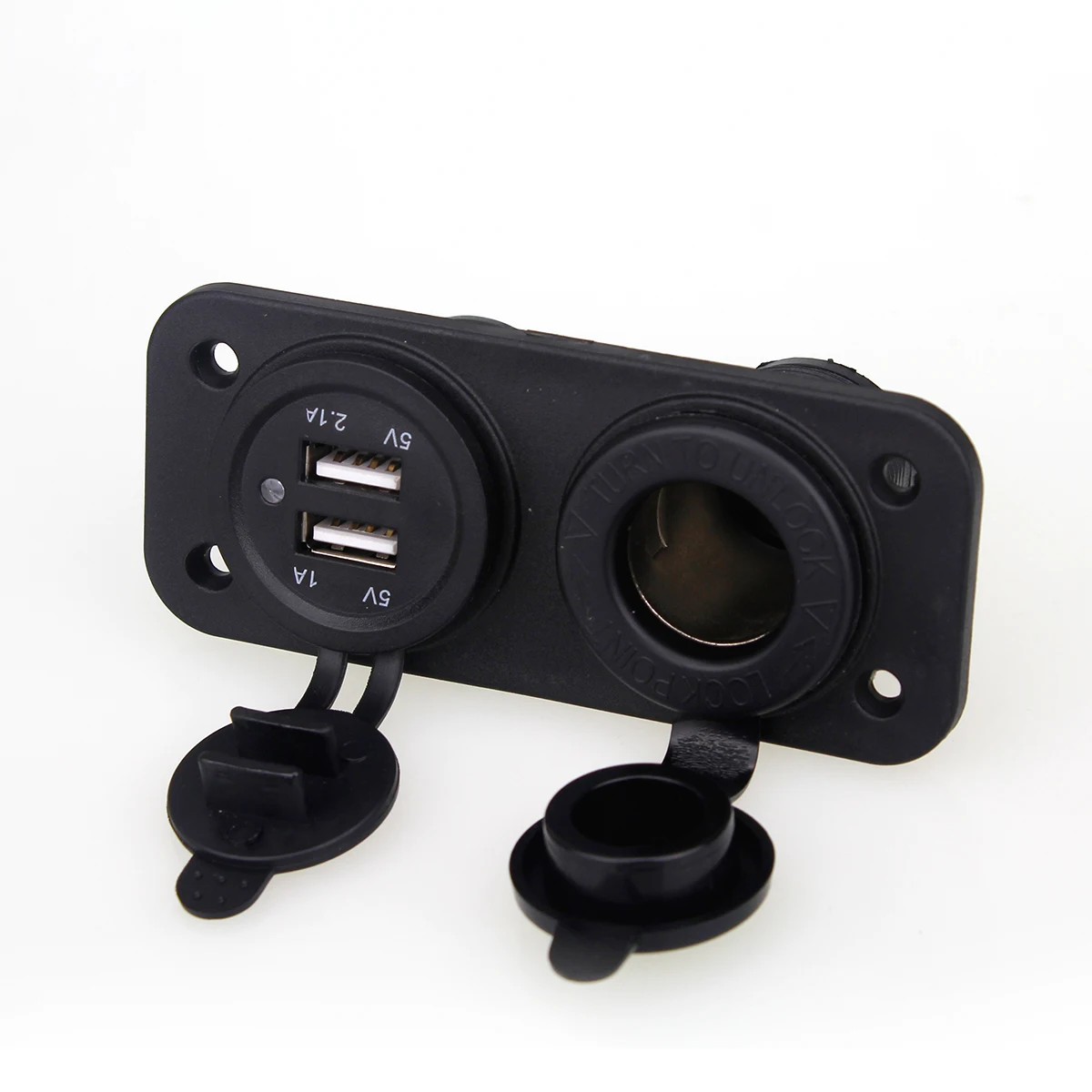 

SOONHUA Dustproof Vehicle Charger LED Reminder Indicator 2-USB Car Charger Cigarette Lighter Bracket Waterproof Chargers