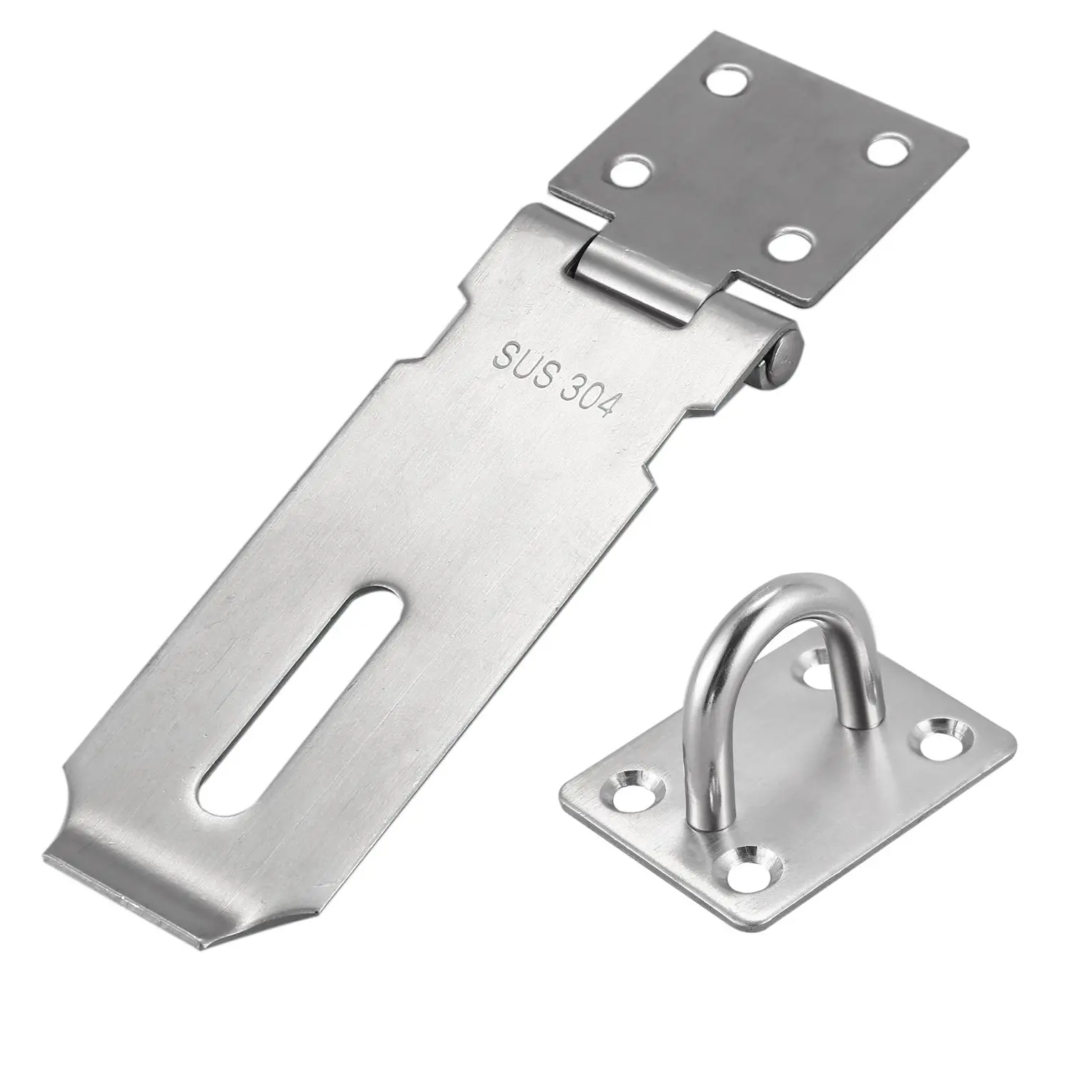 Waterproof Silver 304 Stainless Steel Padlock Hasp Bolt Door Latch Lock ...