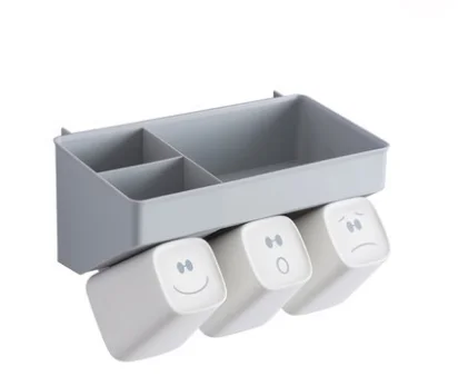 Креативный магнитный держатель для зубных щеток, настенный держатель для зубной щетки, набор для мытья, экономит место, домашний держатель для ванной комнаты, инструменты Q111 - Цвет: Gray2