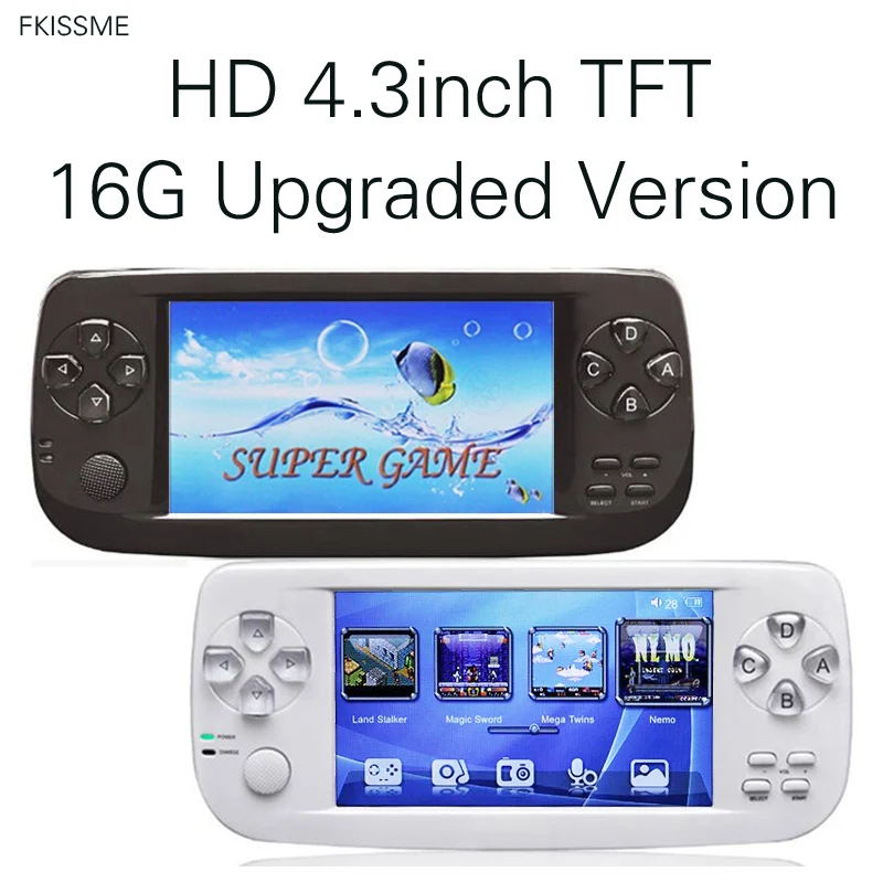

PAP KIII Plus TV Video Game Console 64Bit 4.3" Built-in 3000 Classic Game Portable Handheld Game Player Support TV AV Output K3