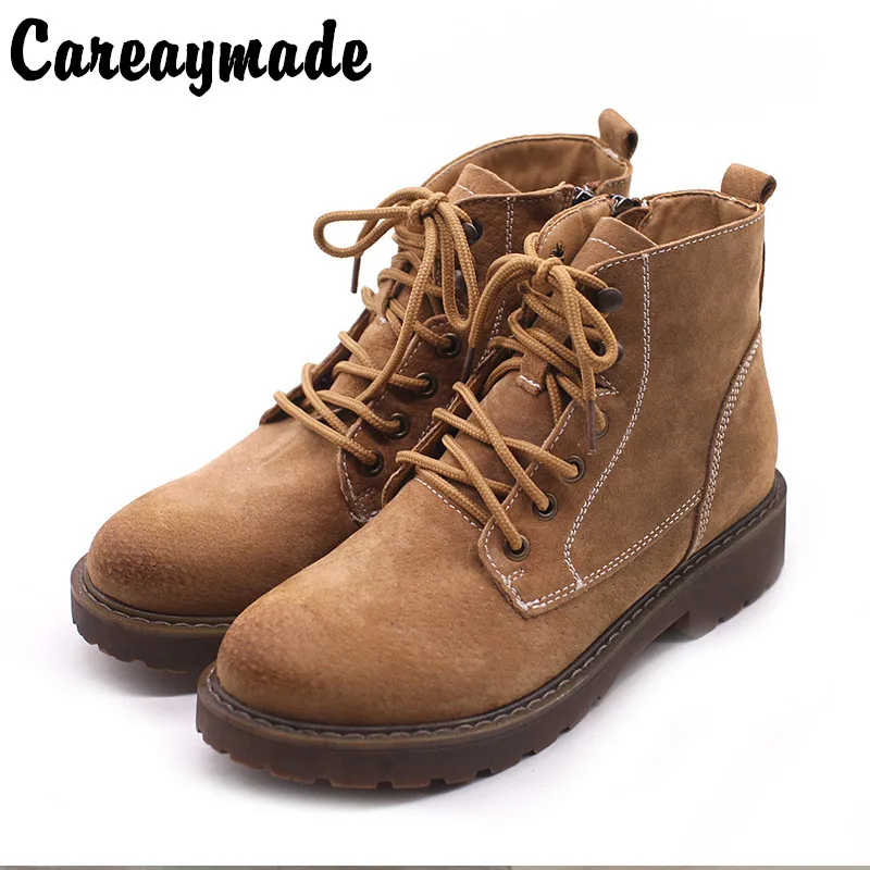 

Careaymade-Leather Martin Boots Spring New Baitao Flat Bottom Retro Women's Shoes Original Artistic Handicraft handmade Boots