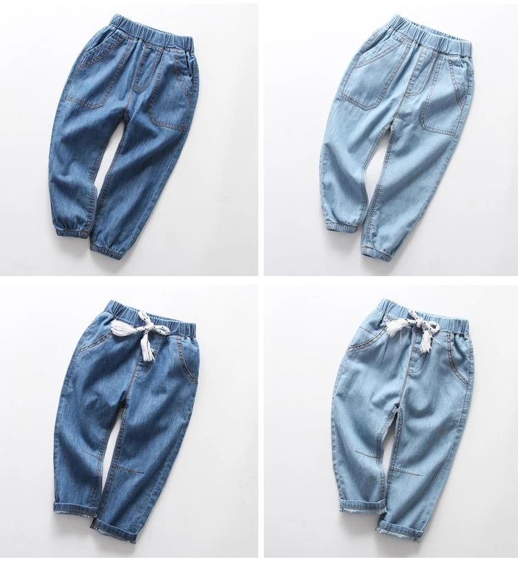 Dollplus/детские штаны для мальчиков, лето-осень, хлопковые тонкие длинные брюки, детская одежда, детские джинсы для девочек, штаны, джинсы для маленьких мальчиков